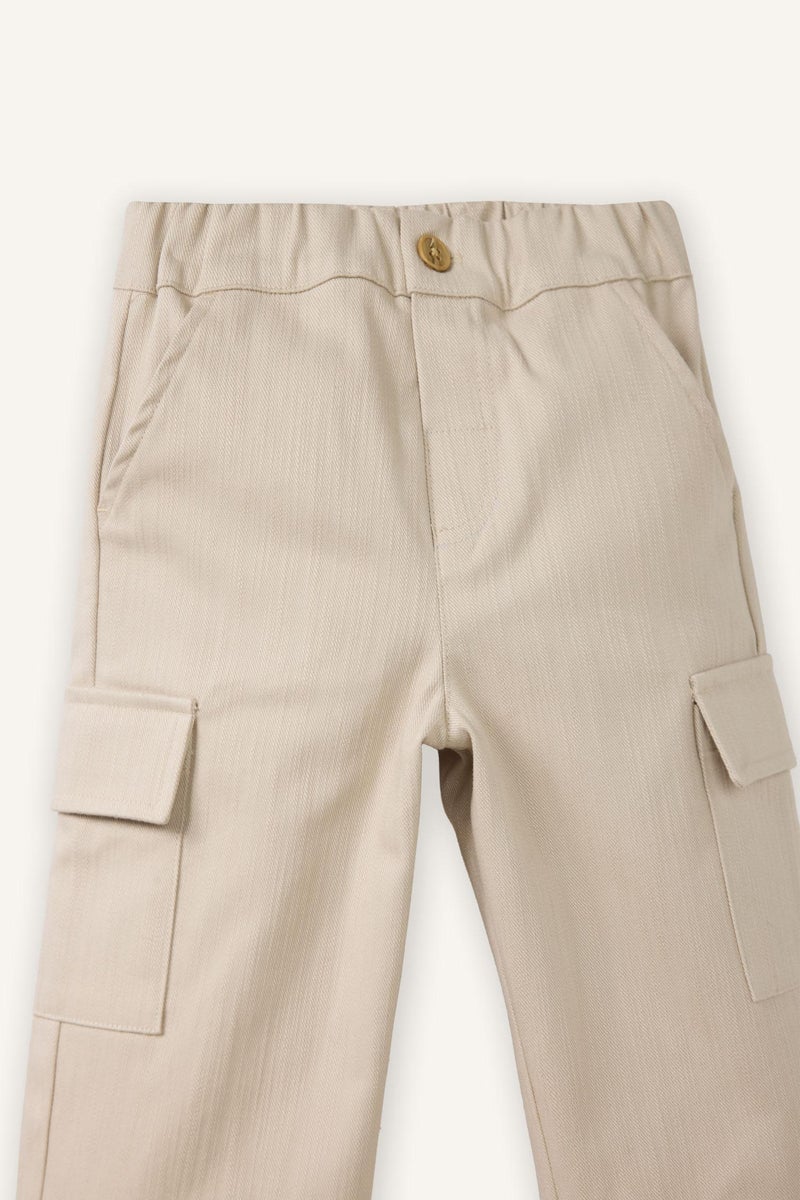 DeFacto Beige BabyBoy Baby Boy Loose Fit Cotton Trousers Casual - Image 3